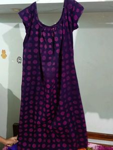 Comfortable Purple Printed Nightdress