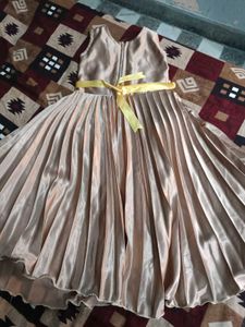Elegant Girls' Party Gown sleeves inside attached