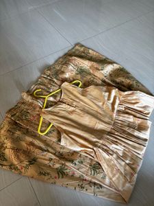 Pretty Beige Gold  Midi Dress
