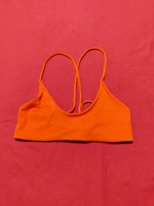 Orange Ribbed Cami Bralette – Size S