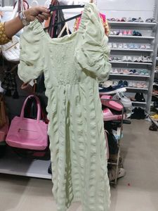 Light Green Textured Dress