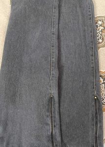 Grey Wide Leg Jeans