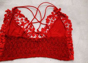 Red Floral Lace Bralette