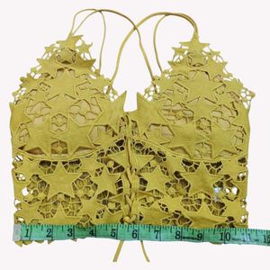 Yellow Star Lace-Up Crop Top