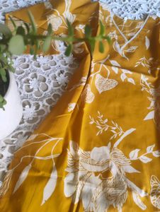Yellow Floral Print Kurta