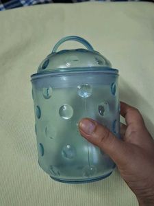 Cute Blue Polka Dot airtight Jar