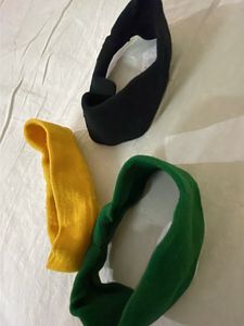 SET OF THREE. Black Yellow Green Cloth Hairband