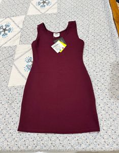 Completely New Maroon Sleeveless Tank Dress