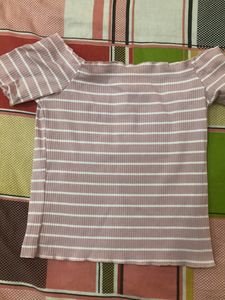 Off Shoulder Ribbed Top