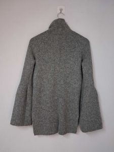 Grey Turtleneck Bell Sleeve Sweater