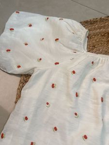 Cute Puff Sleeve Floral Top