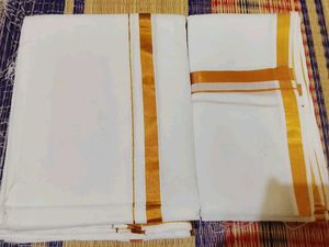 Brand New Dhoti with Gold Border
