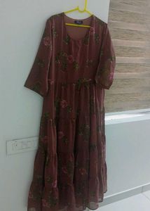Beautiful Floral Print Tiered Dress