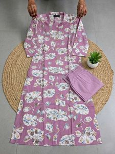 Turquoise Floral Kurta Set
