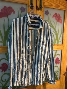 westside Blue & White Striped Button-Up Shirt