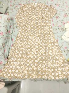 Elegant Brown and White Printed Kurta