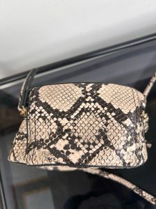 MANGO Round Snake Print Crossbody Bag