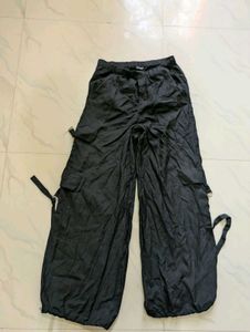 Black Wide Leg Cargo Pants