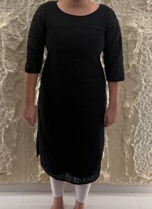 Black Chikankari Embroidered Kurti