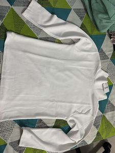 Turtle Neck White Top