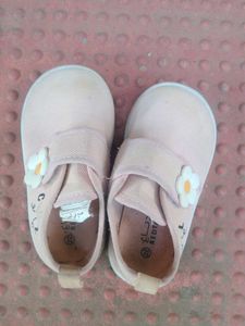 Cute Pink Girl's Shoes with Flower Accent