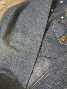 Stylish Pearl Embellished Denim Jacket