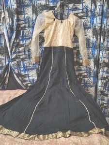 Black Golden Sequence Heavy Gown