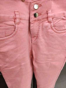 High Waisted Pink Jeans