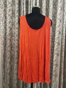 Vibrant Orange Sleeveless Top
