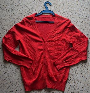 Red Cardigan Sweater