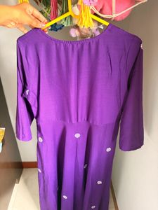 Elegant Purple Embroidered Maxi Dress