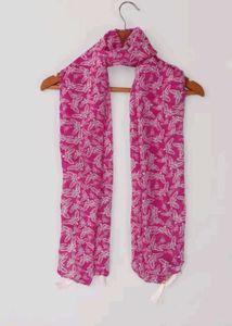Vibrant Pink Butterfly Print Scarf