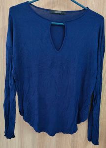 💙 Forever 21 Chic Navy Blue Long-Sleeve Top