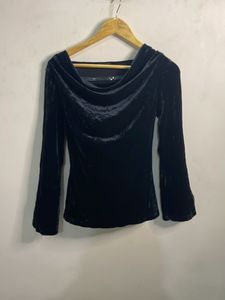 Velvet Cowl Neck Top