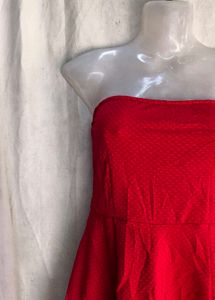 Chic Red Strapless Mini Dress