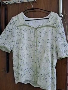 Shoujo Girl Floral Lace Puff Sleeve Top