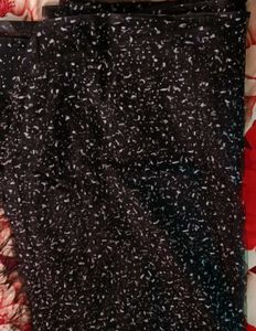 Sparkling Black Saare with Tassels