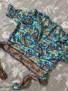 Boho Print Tie up/Wrap Crop Top