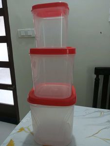 Set of 3 Clear Storage Containers