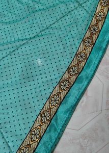 Navy Blue Net 2 Color Saree