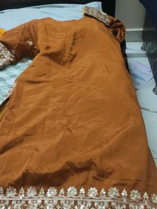 Embroidered Brown Kurta