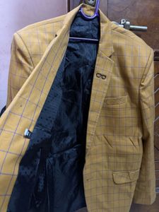 Men's Yellow Checkered Blazer