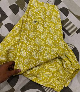 Yellow Printed Kurta Set
