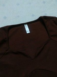 Brown Sweetheart Neck Top