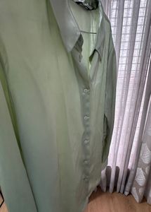 Chic Satin Finish Button-Up Shirt