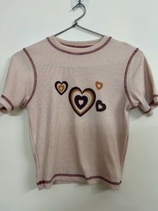 Cute Heart Graphic Crop Top