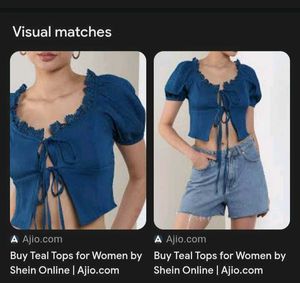 Teal Shein Lace Detail Top