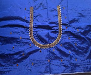 Royal Blue Embroidered Blouse