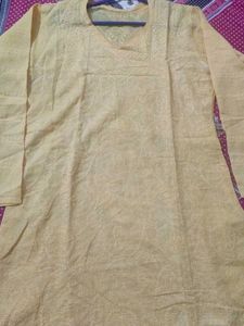 Mango Yellow Chikankari Kurta