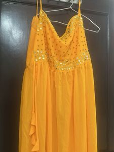 Stunning Yellow Embellished Palazzo Set